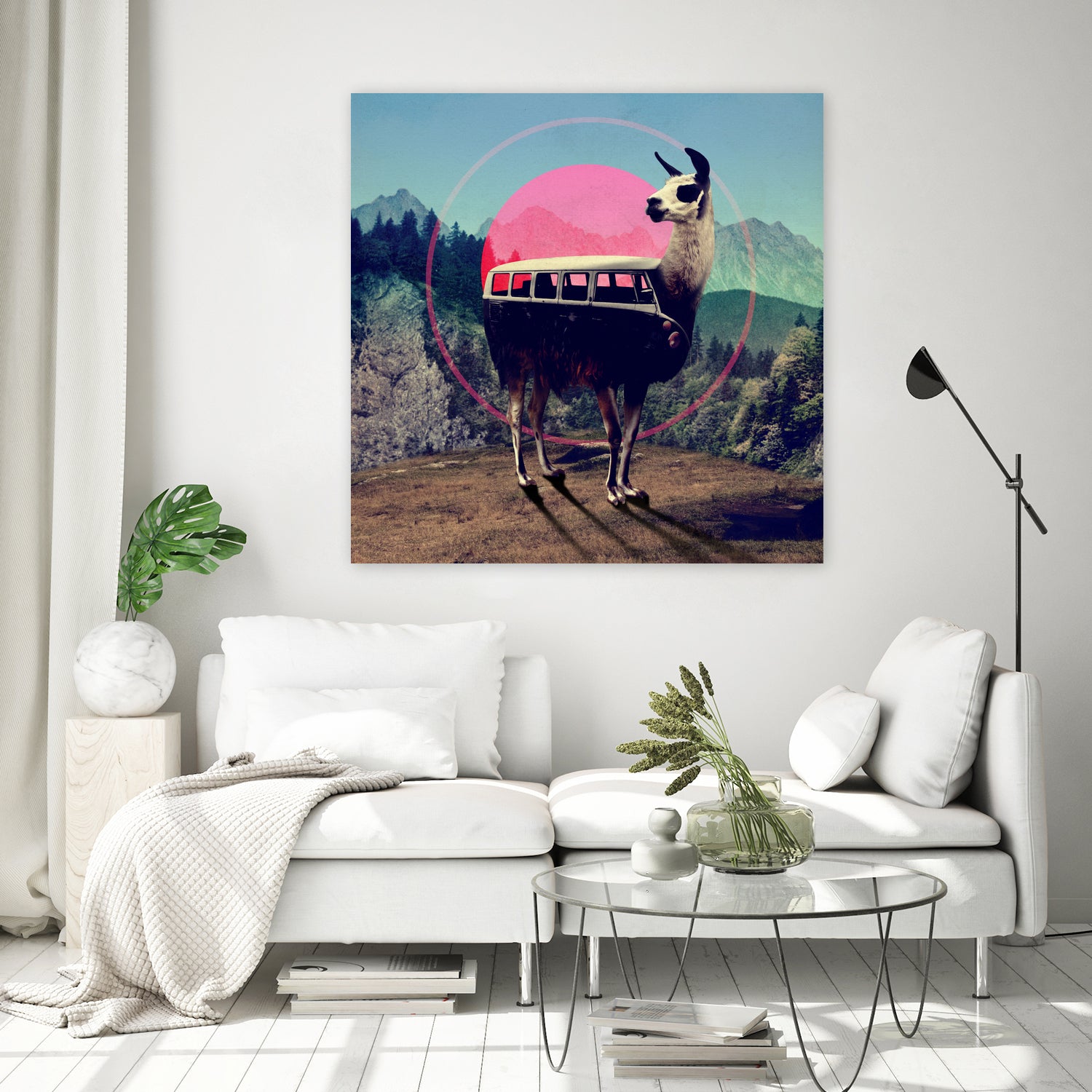 Llama by Ali Gulec on GIANT ART - blue mixed media