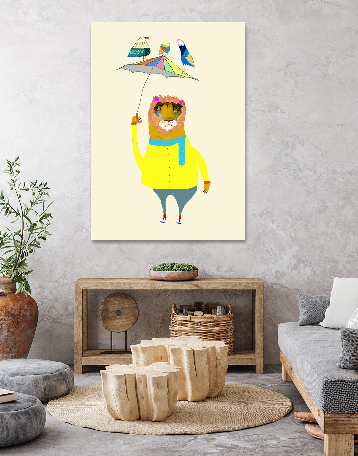 Lion With Umbrella by Ashley Percival on GIANT ART - digital drawing