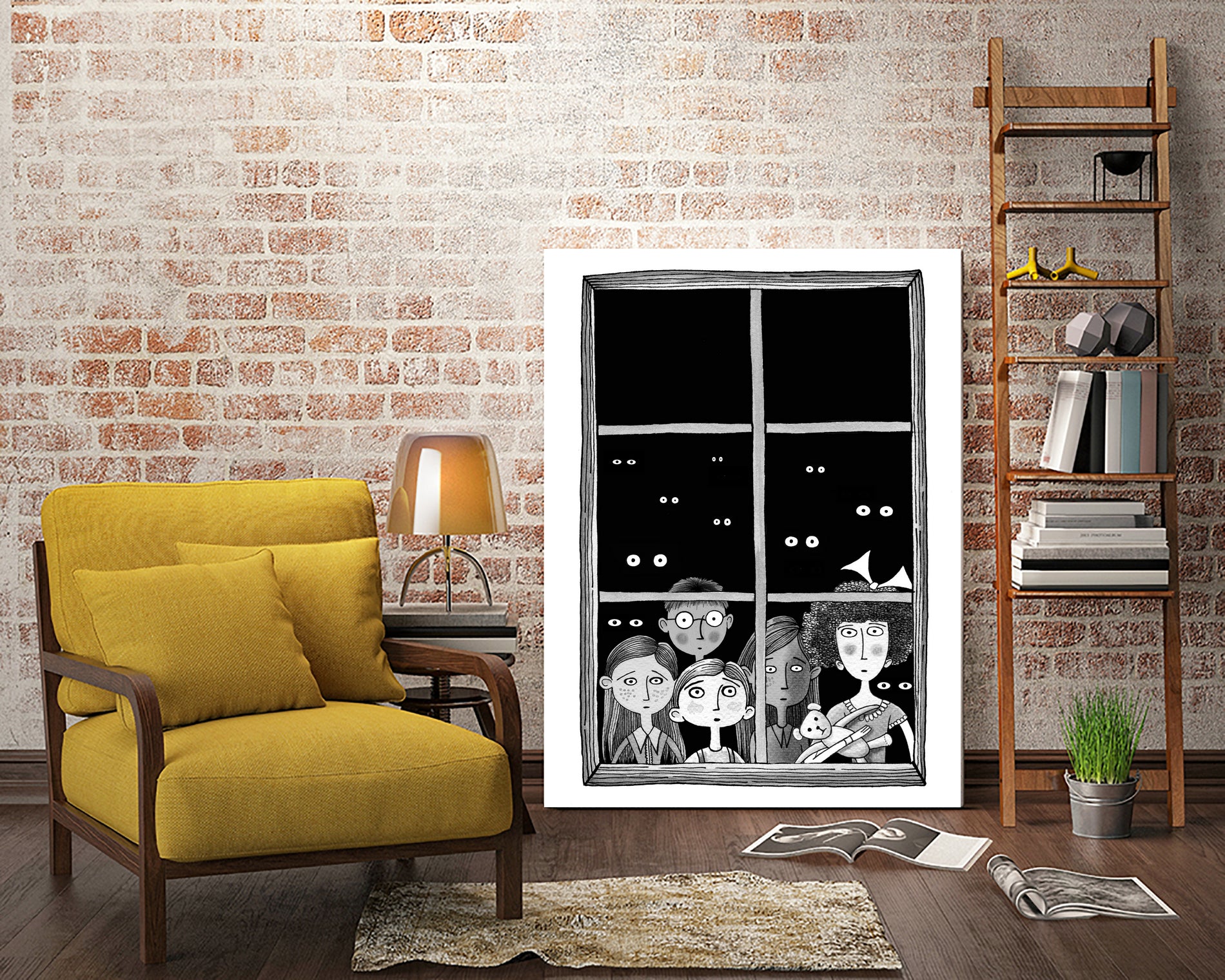 The Children in the Window by Andrew Hitchen on GIANT ART - black character design