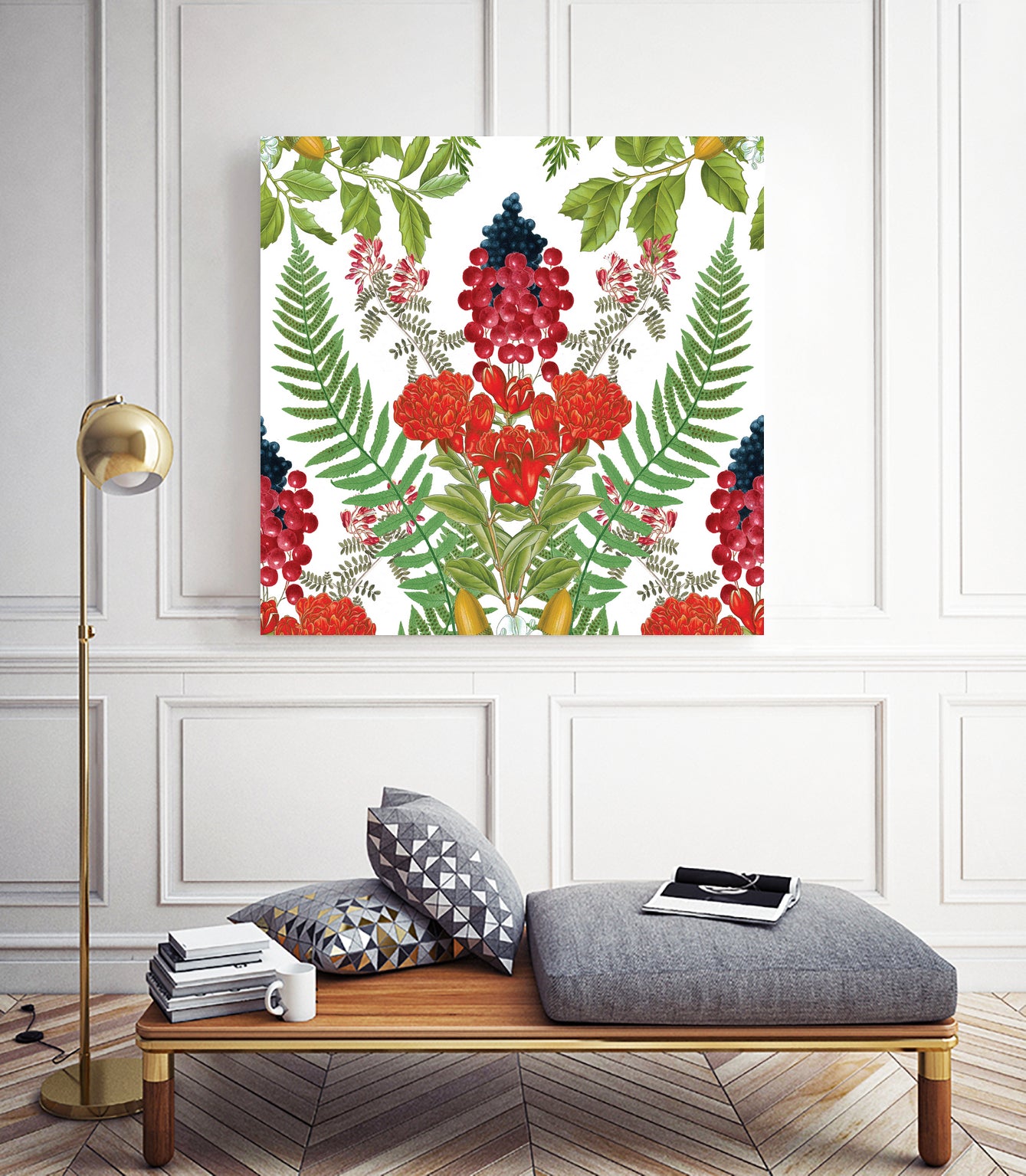 Floral I by Sixto-Juan Zavala on GIANT ART - red mixed media