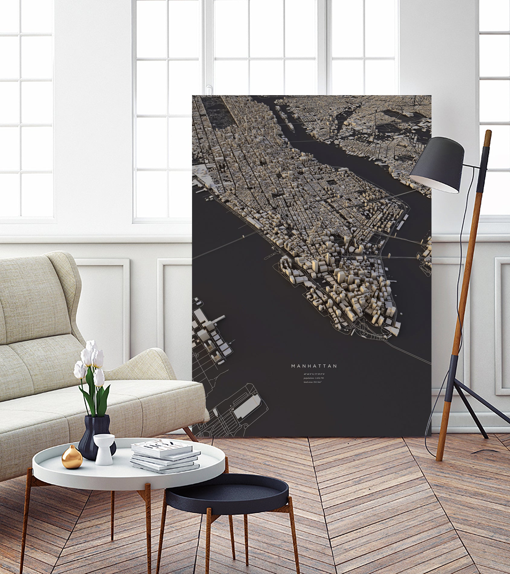 Manhattan City Map II by Luis Dilger on GIANT ART - 3d art