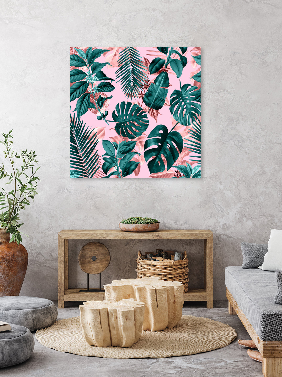 Tropical Garden II by burcu korkmazyurek on GIANT ART - pink digital painting