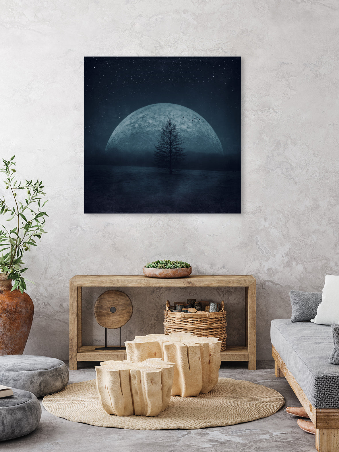 moon twilight by Dirk Wüstenhagen on GIANT ART - blue photo manipulation