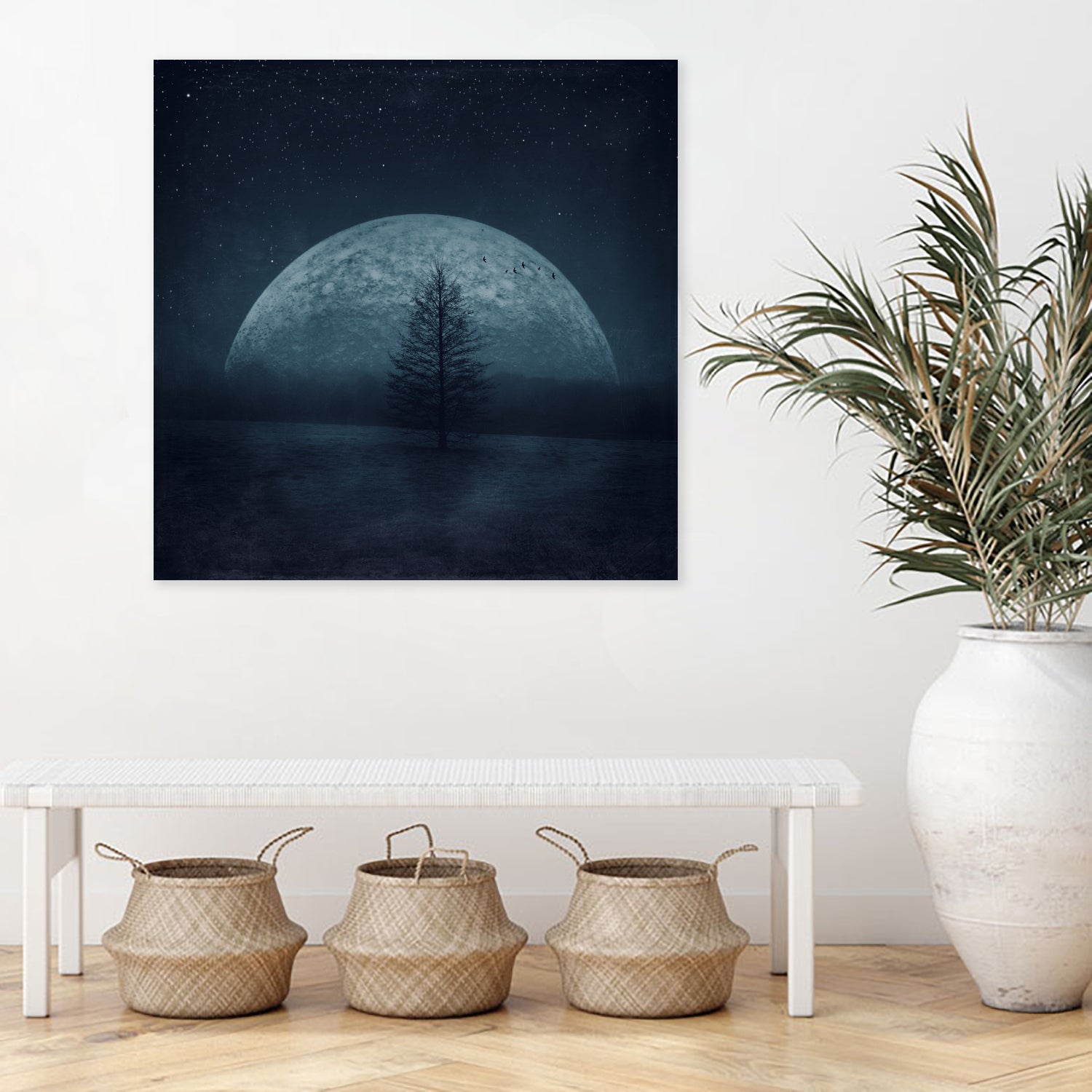 moon twilight by Dirk Wüstenhagen on GIANT ART - blue photo manipulation