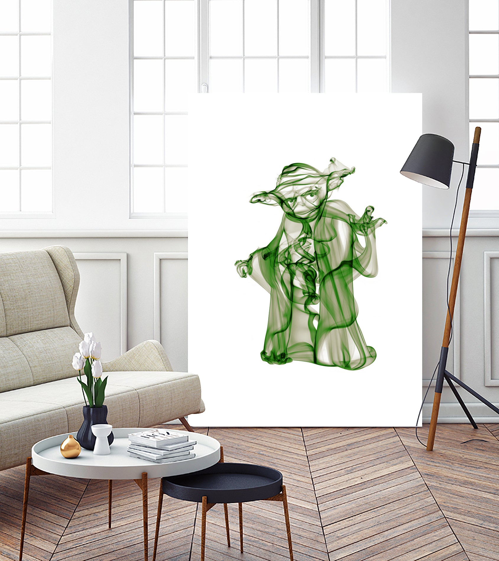 Yoda by Octavian Mihai Mielu on GIANT ART - green digital painting