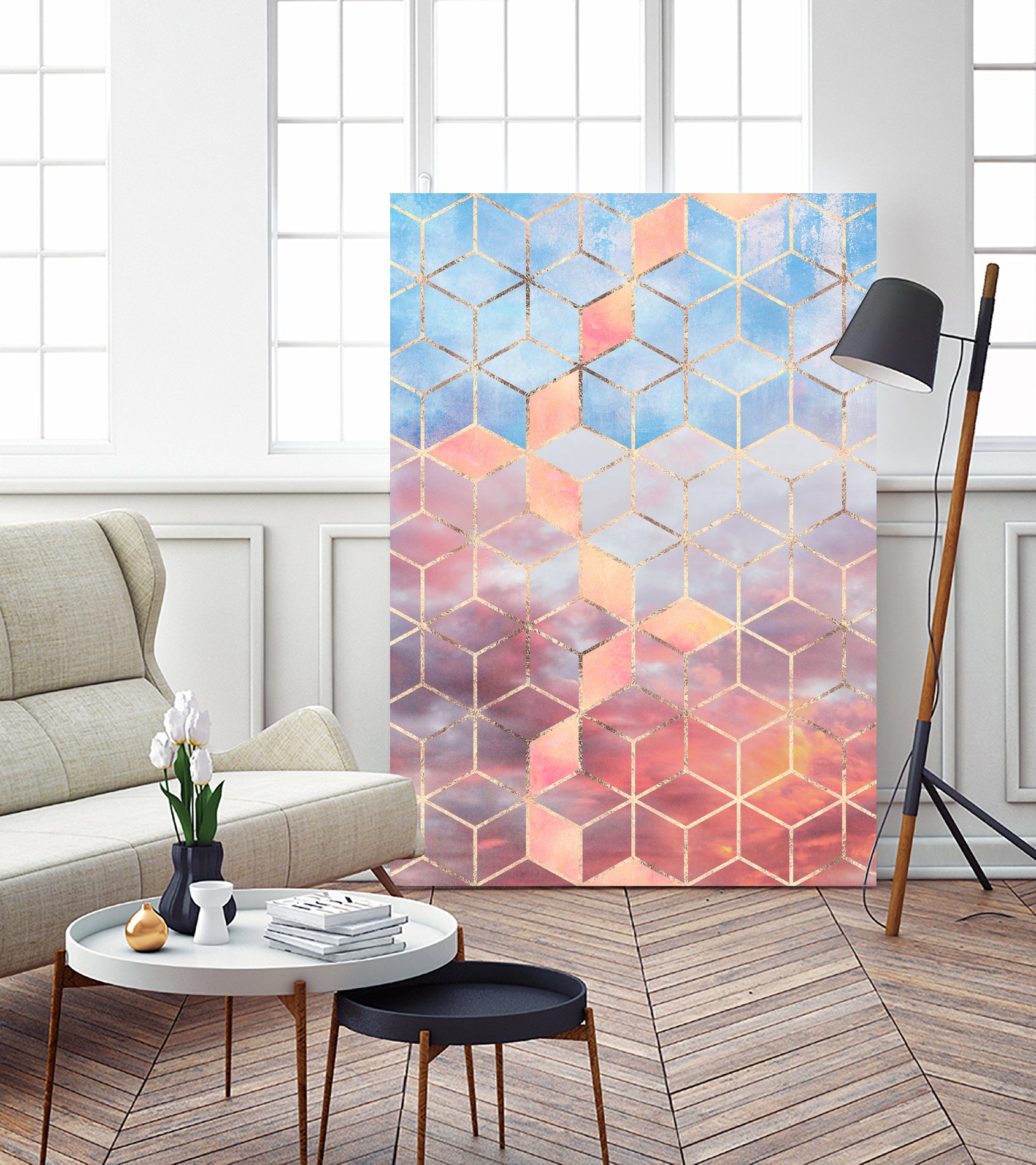 Magic Sky Cubes by Elisabeth Fredriksson on GIANT ART - yellow digital painting