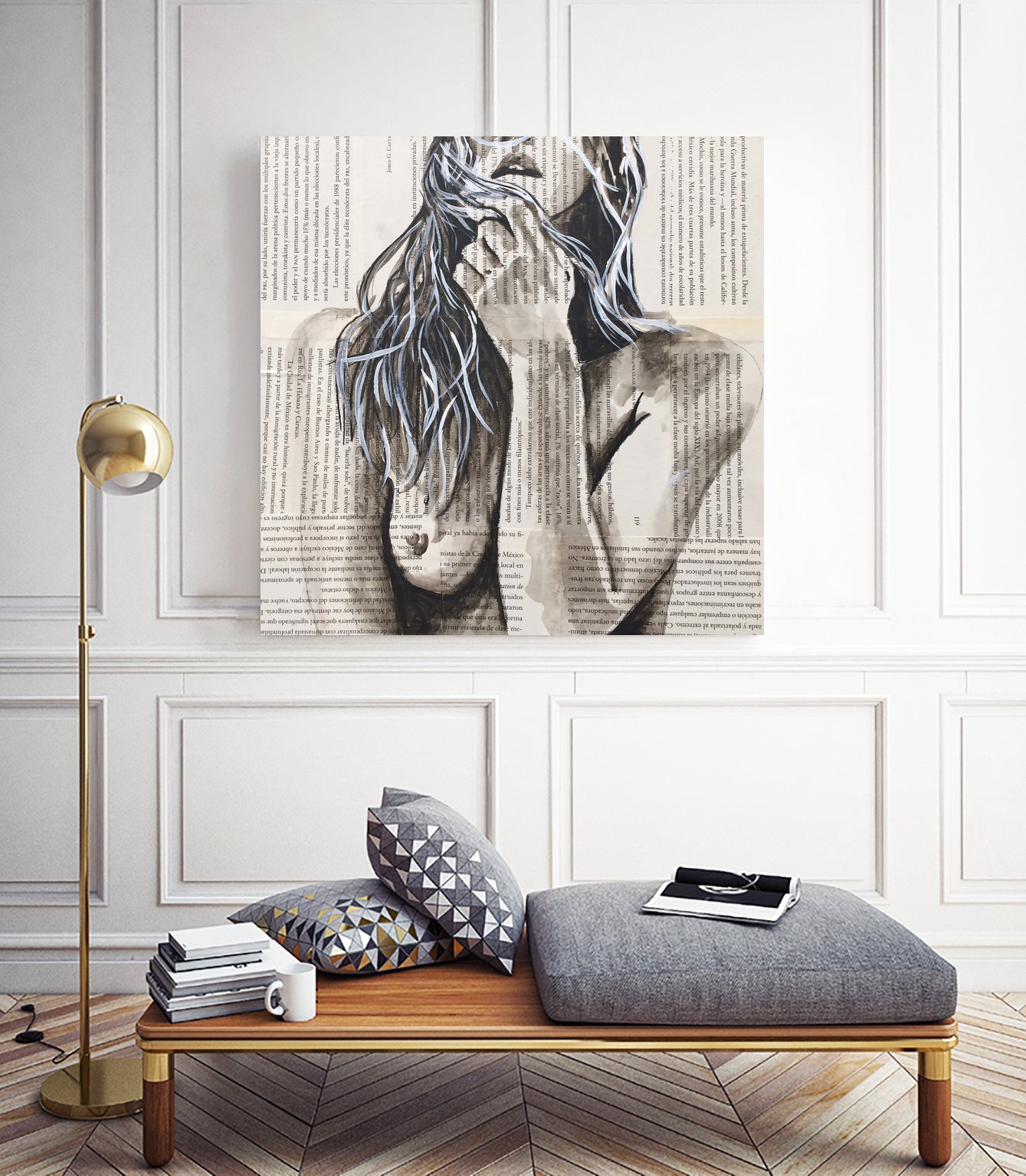 thinking of you by eugenia retana on GIANT ART - black mixed media