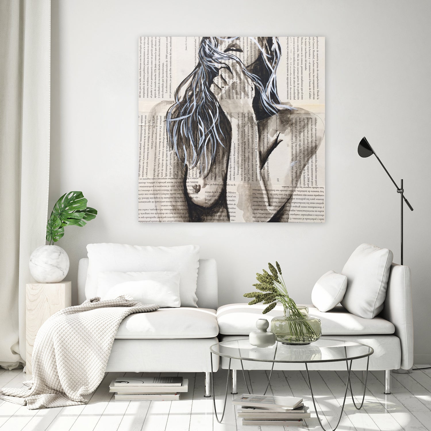 thinking of you by eugenia retana on GIANT ART - black mixed media