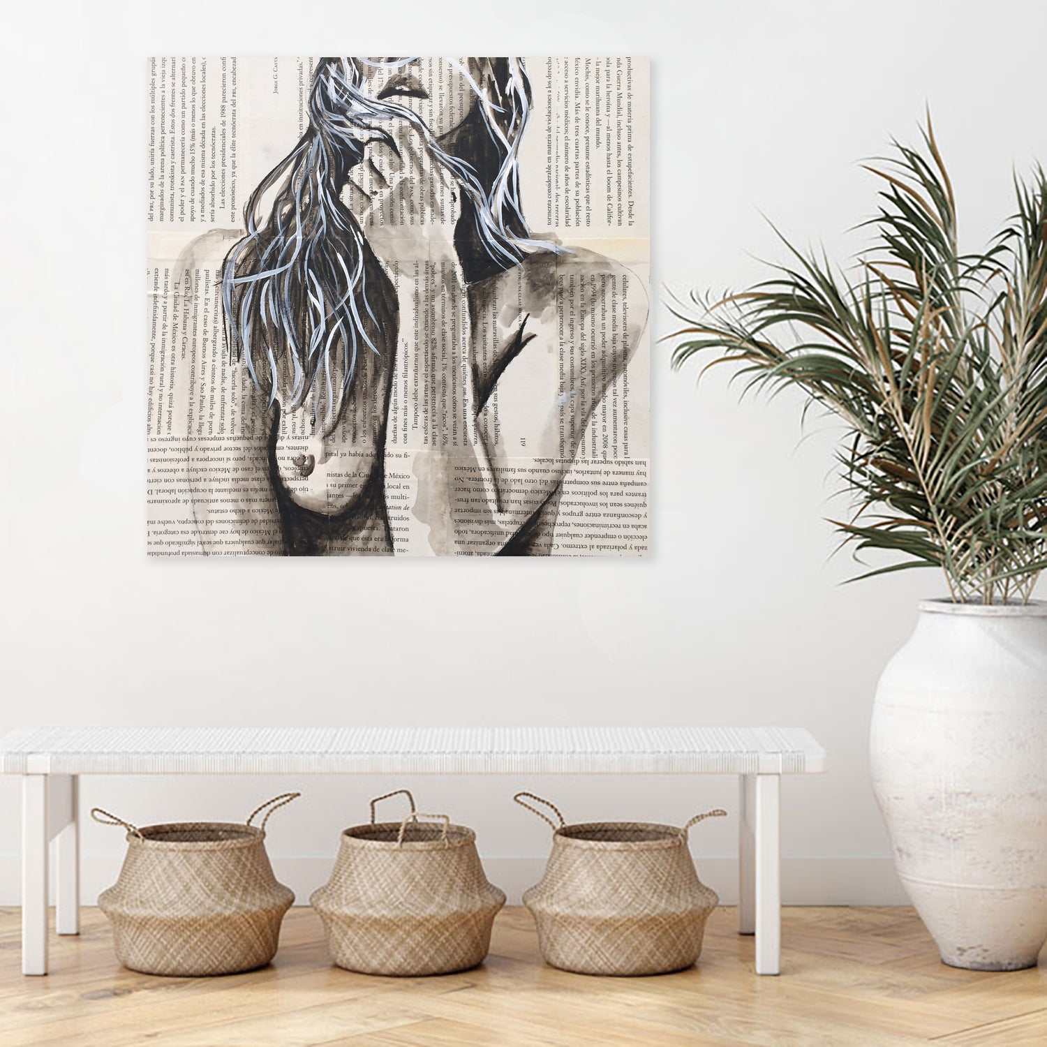 thinking of you by eugenia retana on GIANT ART - black mixed media