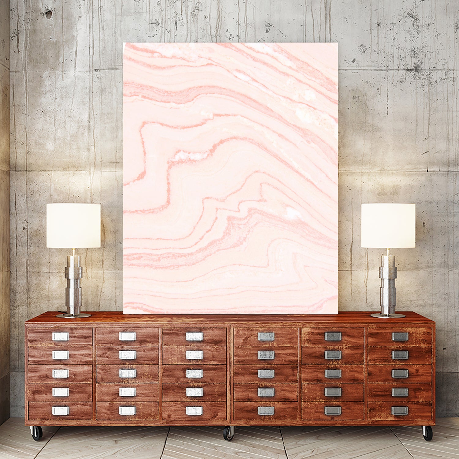 Blush Marble by Rebecca Allen on GIANT ART - pink mixed media