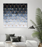Blue hexagons and diamonds by Elisabeth Fredriksson on GIANT ART - blue digital painting