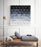 Blue hexagons and diamonds by Elisabeth Fredriksson on GIANT ART - blue digital painting