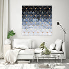Blue hexagons and diamonds by Elisabeth Fredriksson on GIANT ART - blue digital painting
