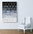 Blue hexagons and diamonds by Elisabeth Fredriksson on GIANT ART - blue digital painting