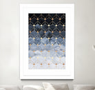 Blue hexagons and diamonds by Elisabeth Fredriksson on GIANT ART - blue digital painting
