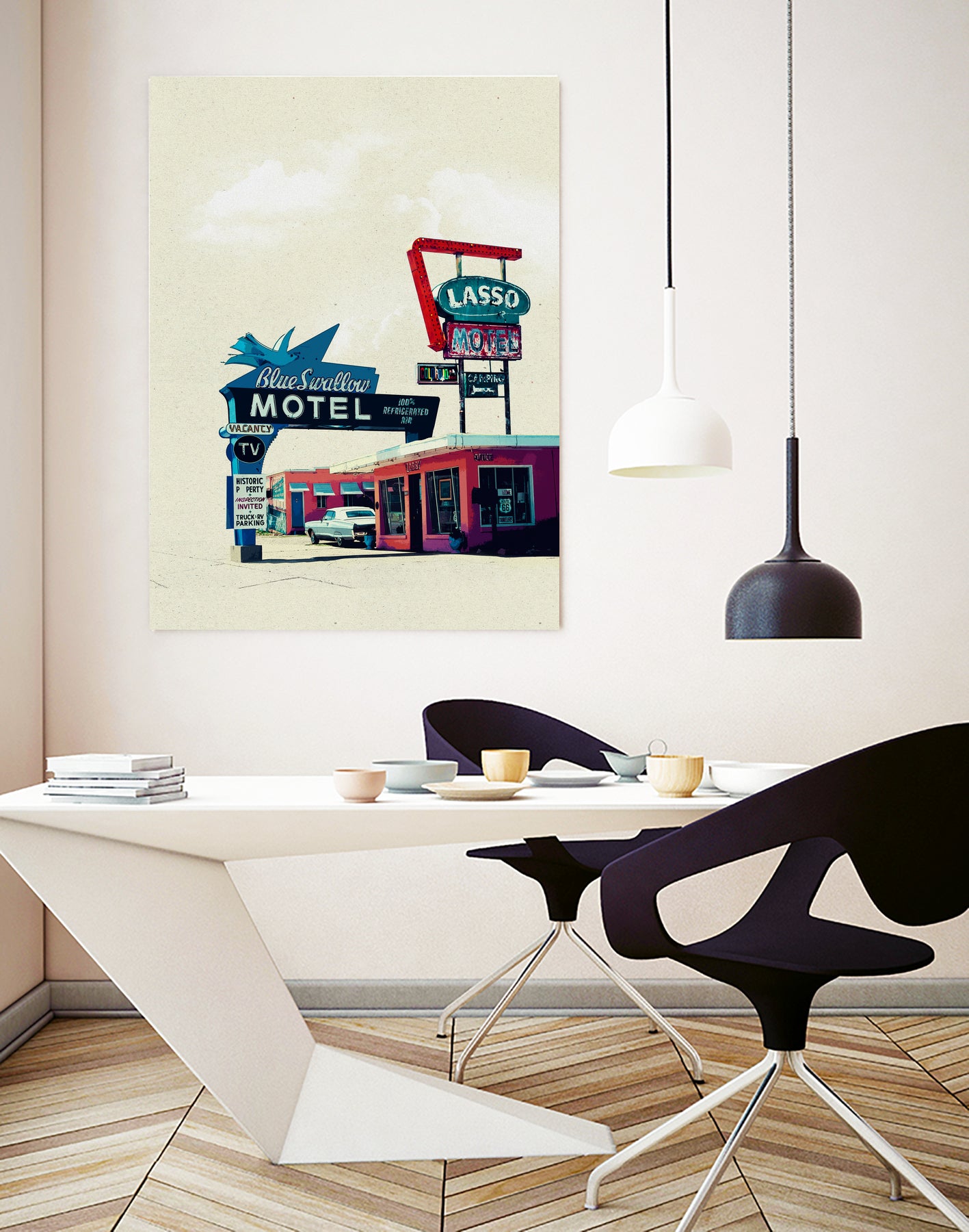 Blue Swallow Motel by Tim Jarosz on GIANT ART - photo illustration