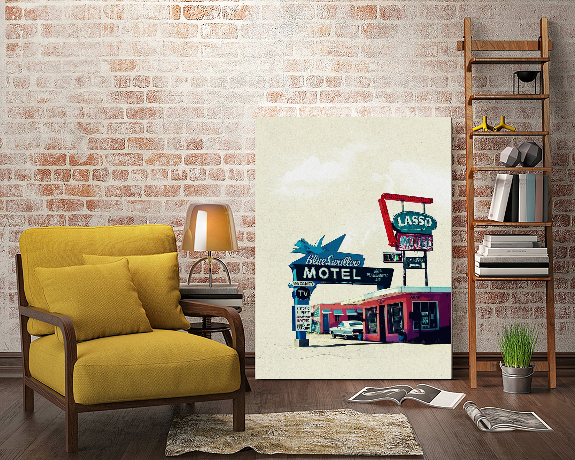 Blue Swallow Motel by Tim Jarosz on GIANT ART - photo illustration