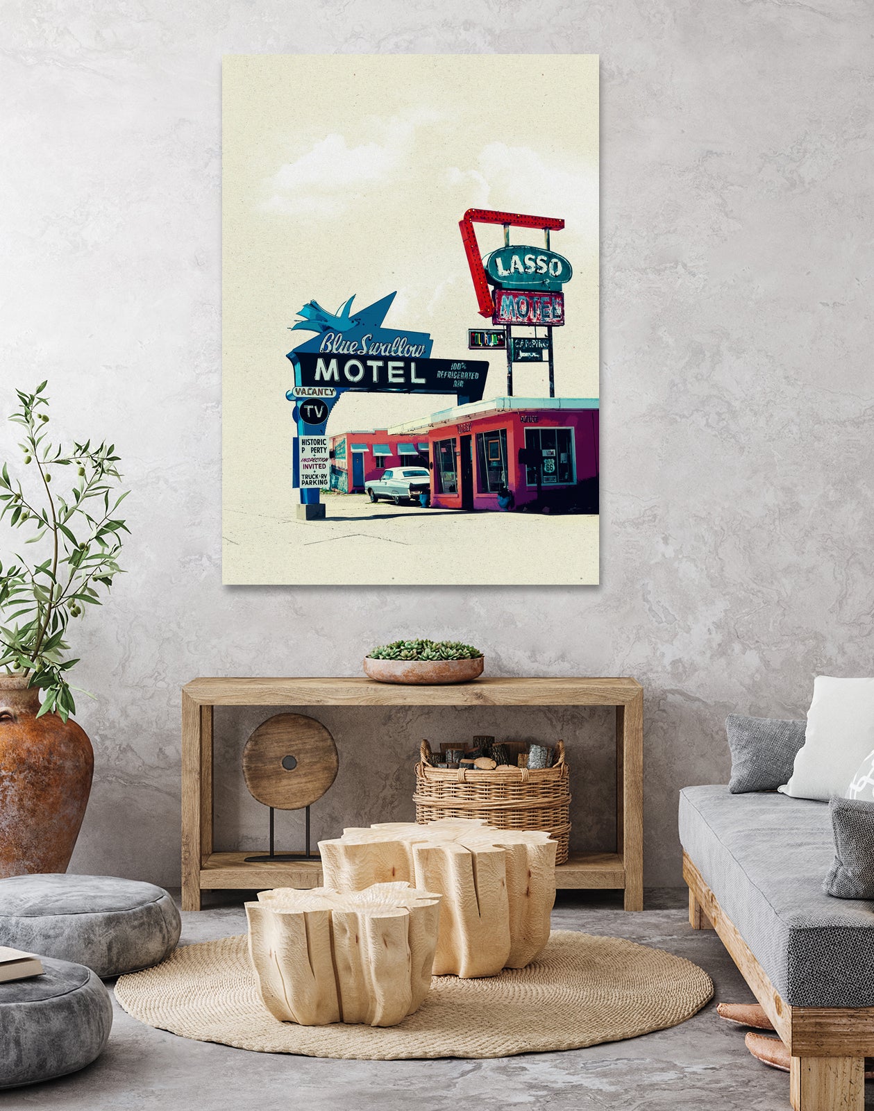 Blue Swallow Motel by Tim Jarosz on GIANT ART - photo illustration