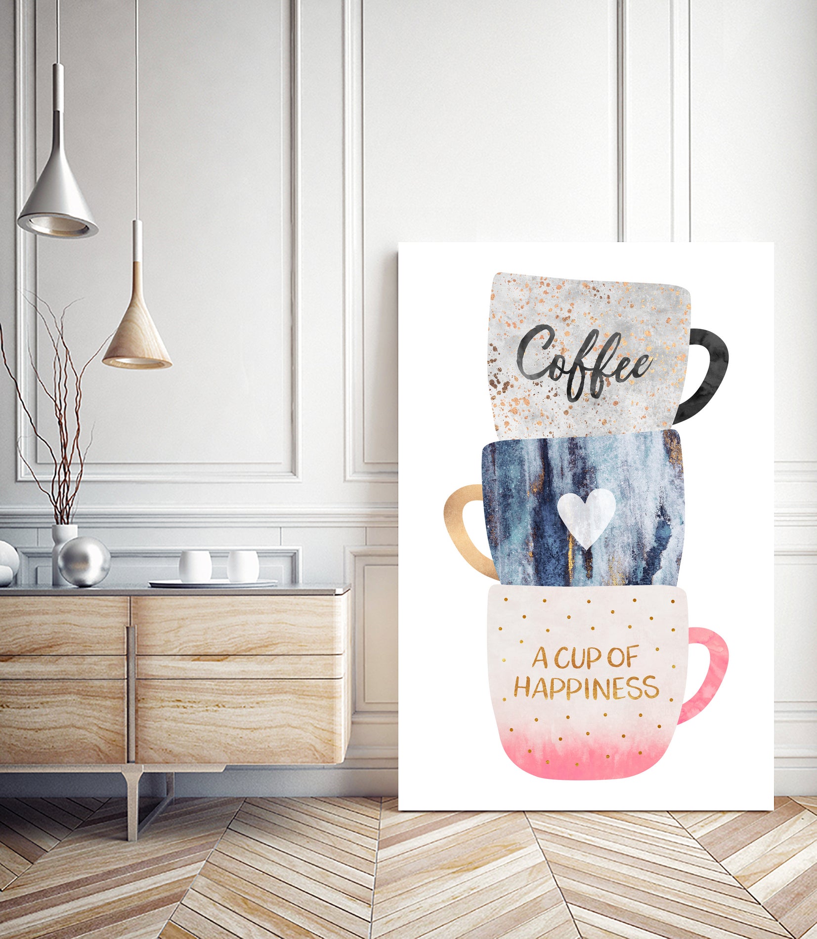 A cup of happiness by Elisabeth Fredriksson on GIANT ART - gray digital painting