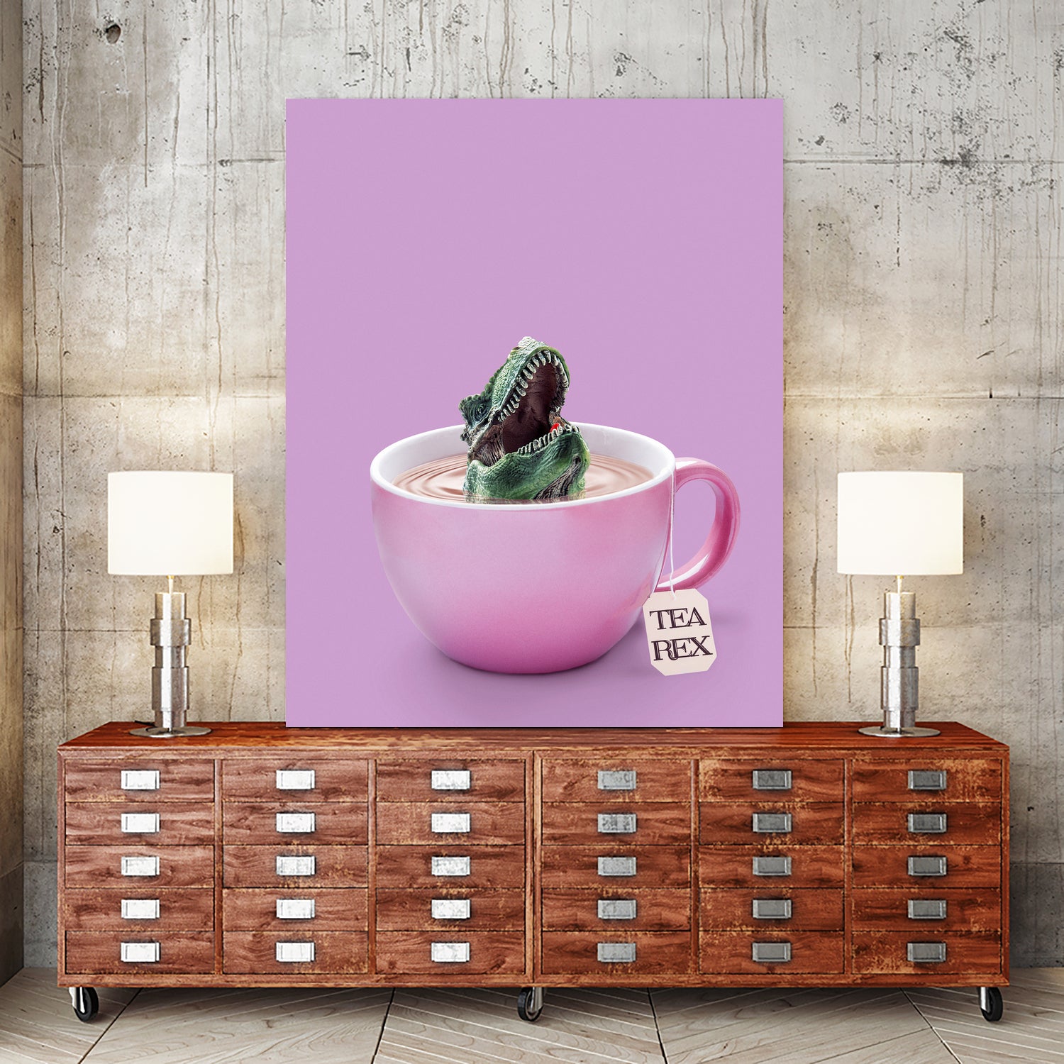 TEA-REX by Jonas Loose on GIANT ART - pink photo manipulation