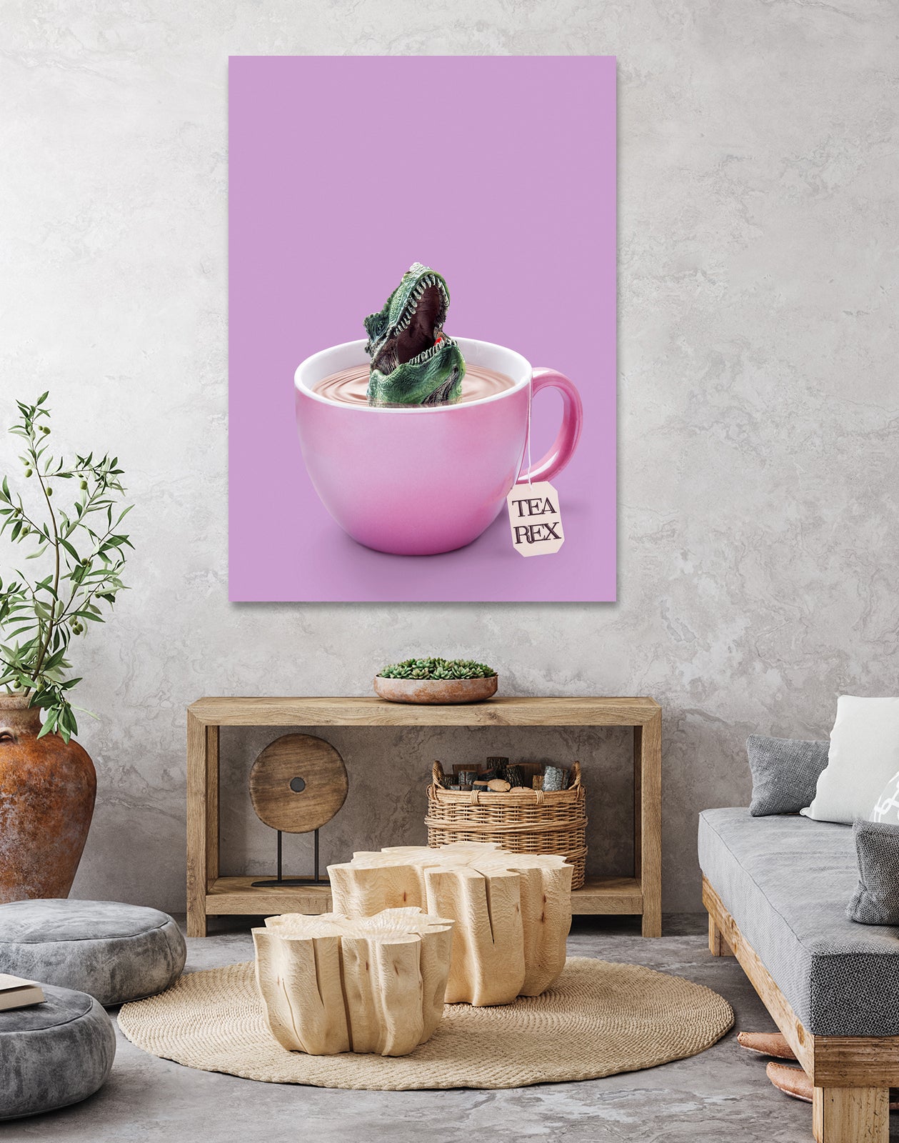 TEA-REX by Jonas Loose on GIANT ART - pink photo manipulation