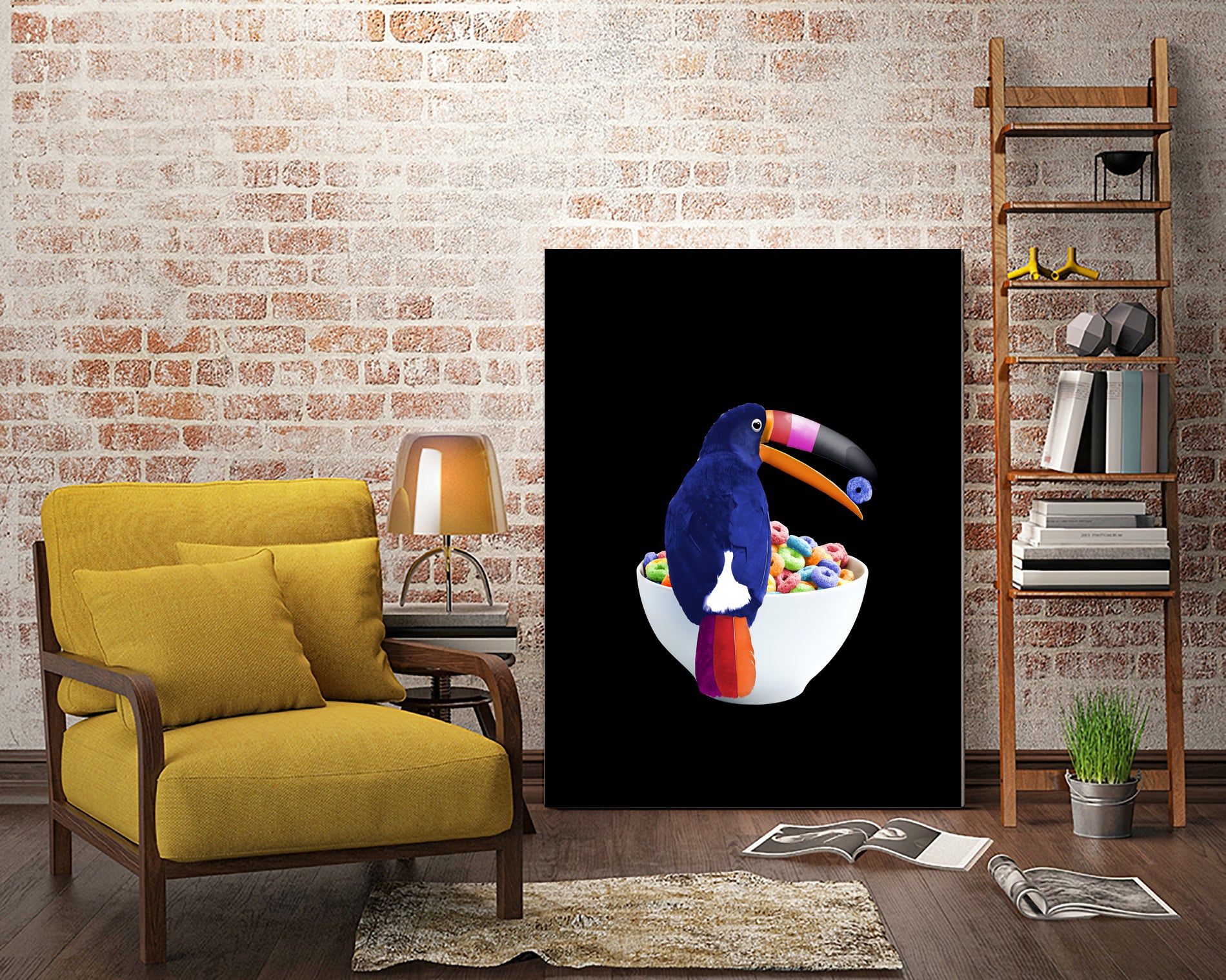 CEREAL TOUCAN by Jonas Loose on GIANT ART - green 3d art