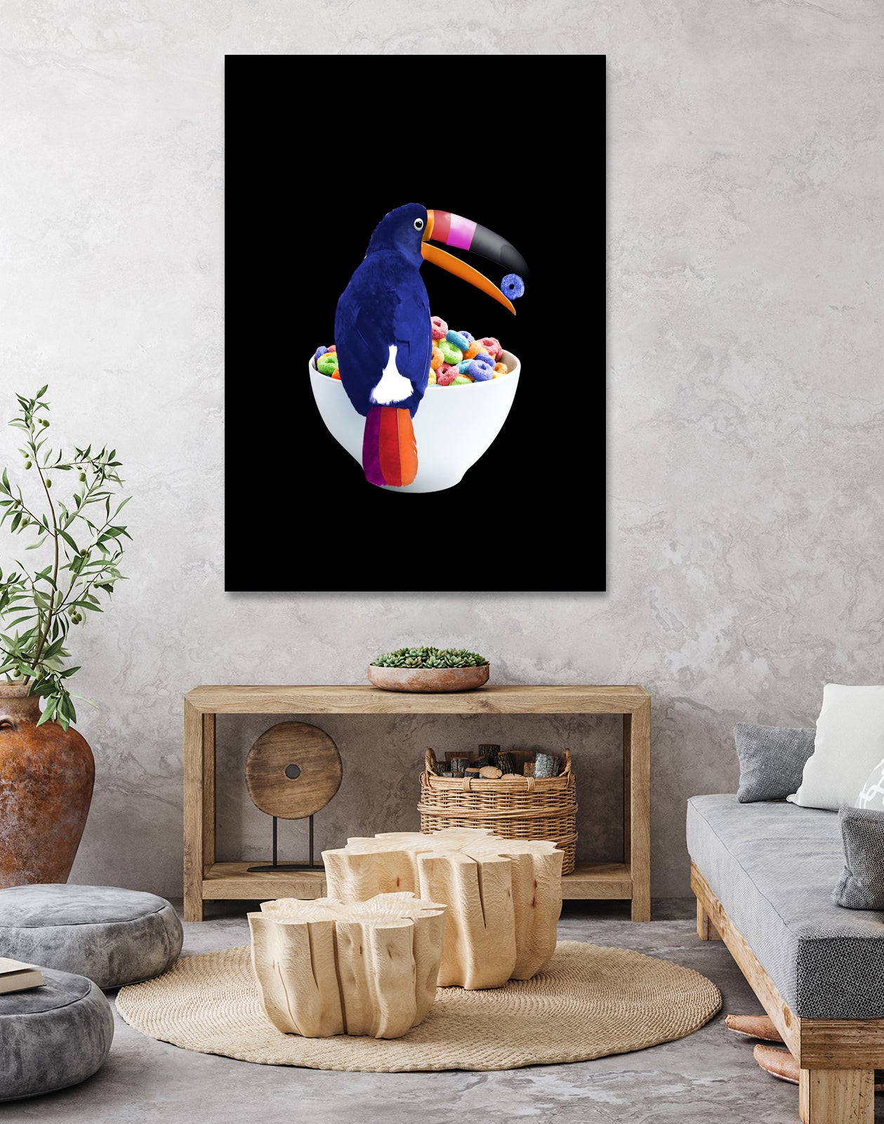 CEREAL TOUCAN by Jonas Loose on GIANT ART - green 3d art