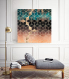 Ombre Dream Cubes by Elisabeth Fredriksson on GIANT ART - orange digital painting