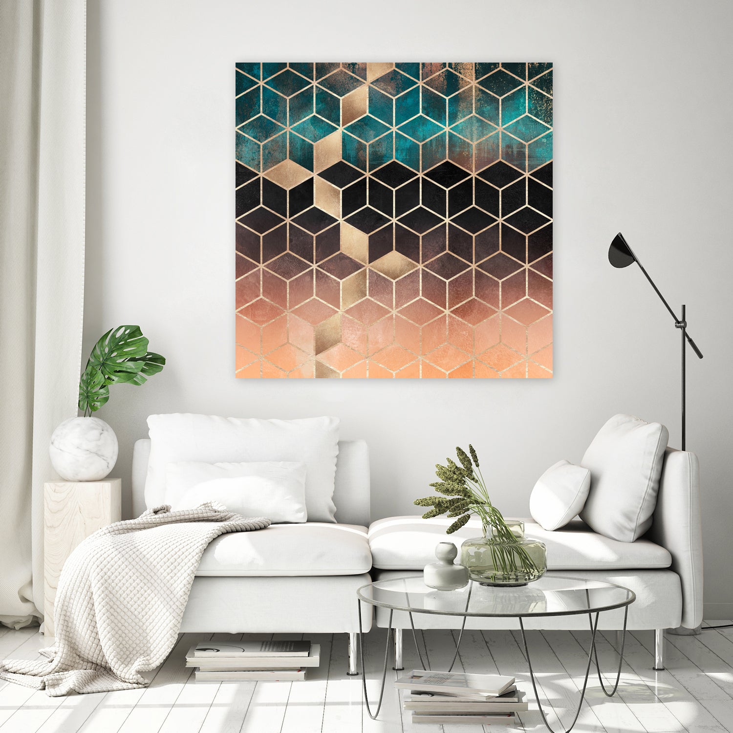 Ombre Dream Cubes by Elisabeth Fredriksson on GIANT ART - orange digital painting