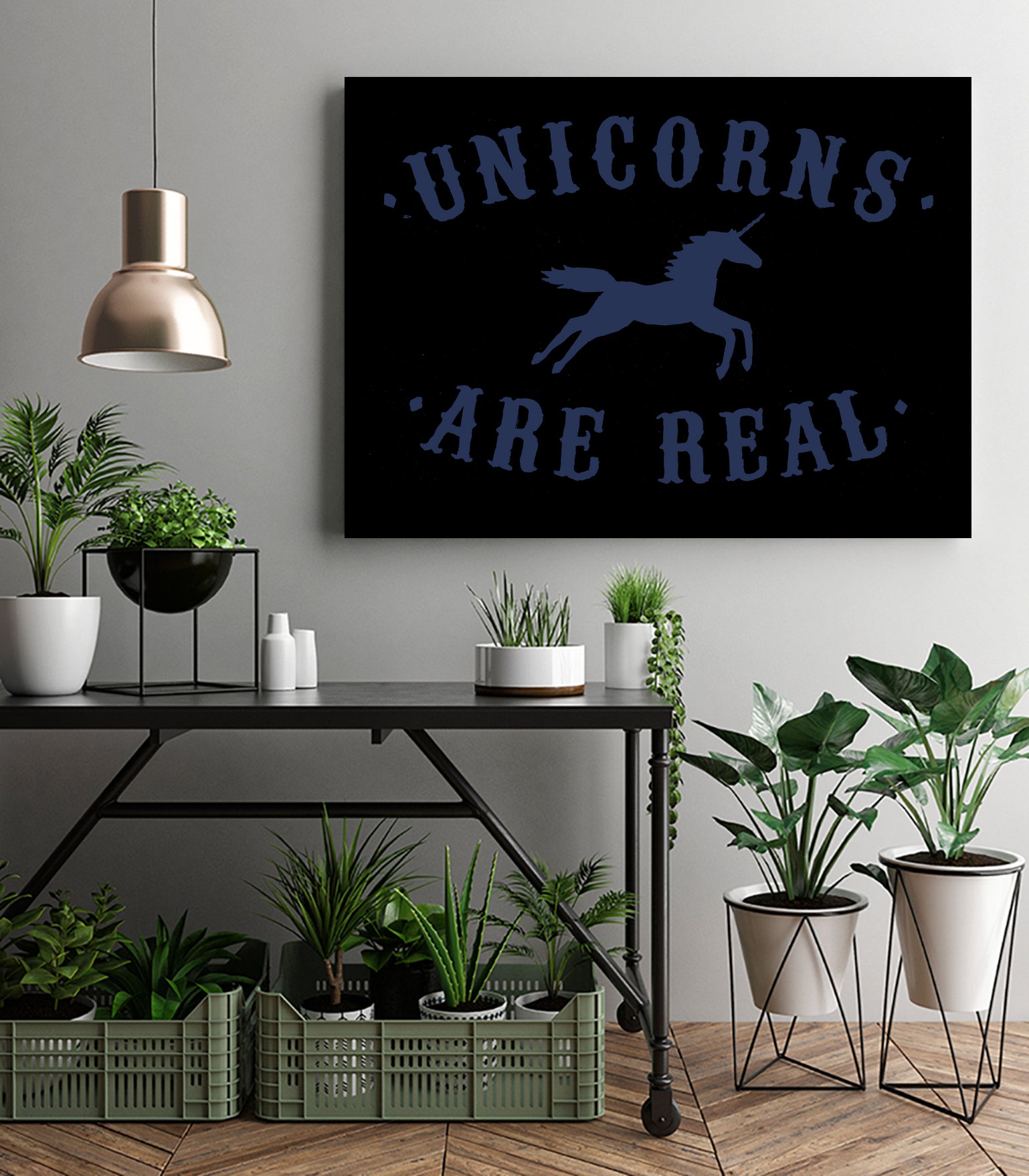 Unicorns are Real by Florent Bodart on GIANT ART - blue digital painting