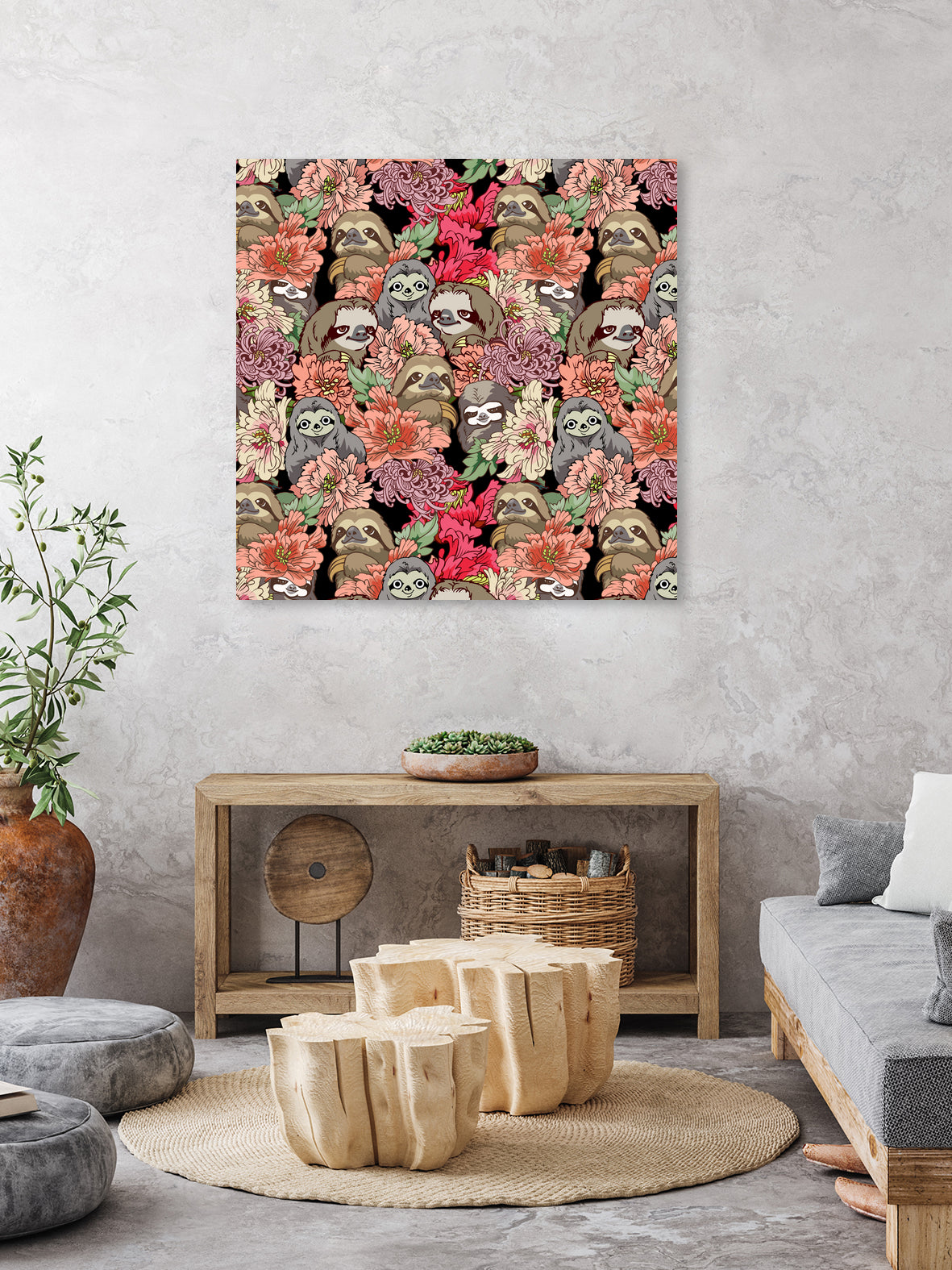 Because Sloths by ChalermPhol Harnchakkham on GIANT ART - red digital drawing