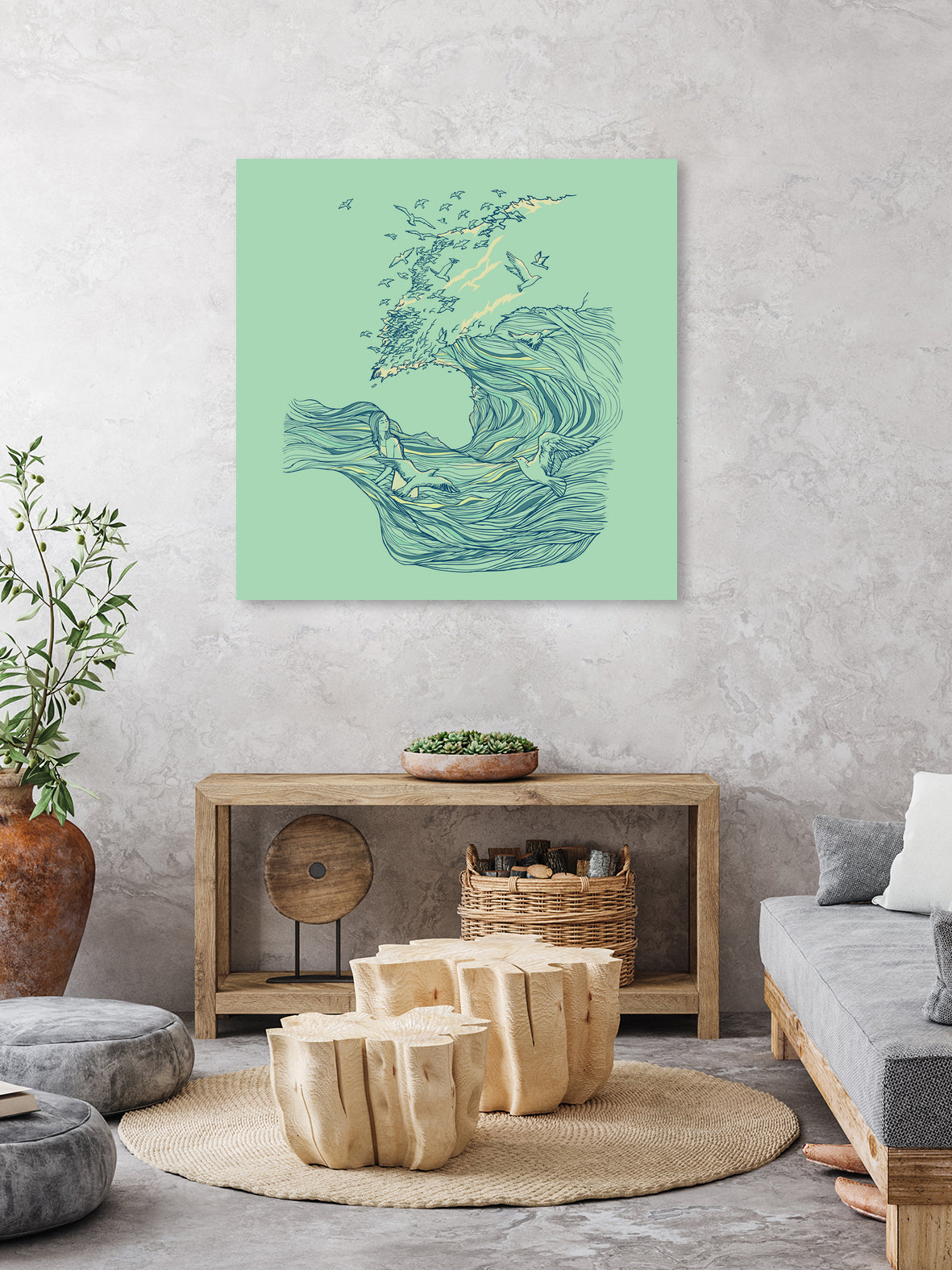 Ocean Breath by ChalermPhol Harnchakkham on GIANT ART - blue digital drawing