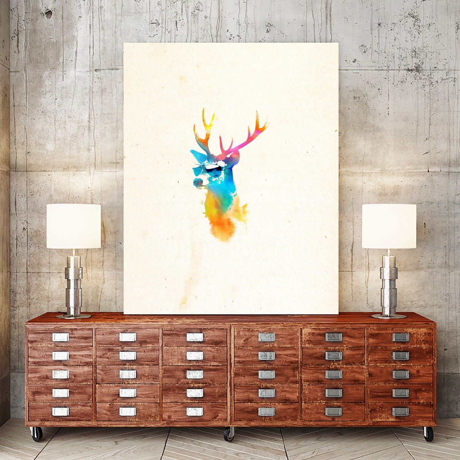 Sunny Stag by Robert Farkas on GIANT ART - orange digital painting