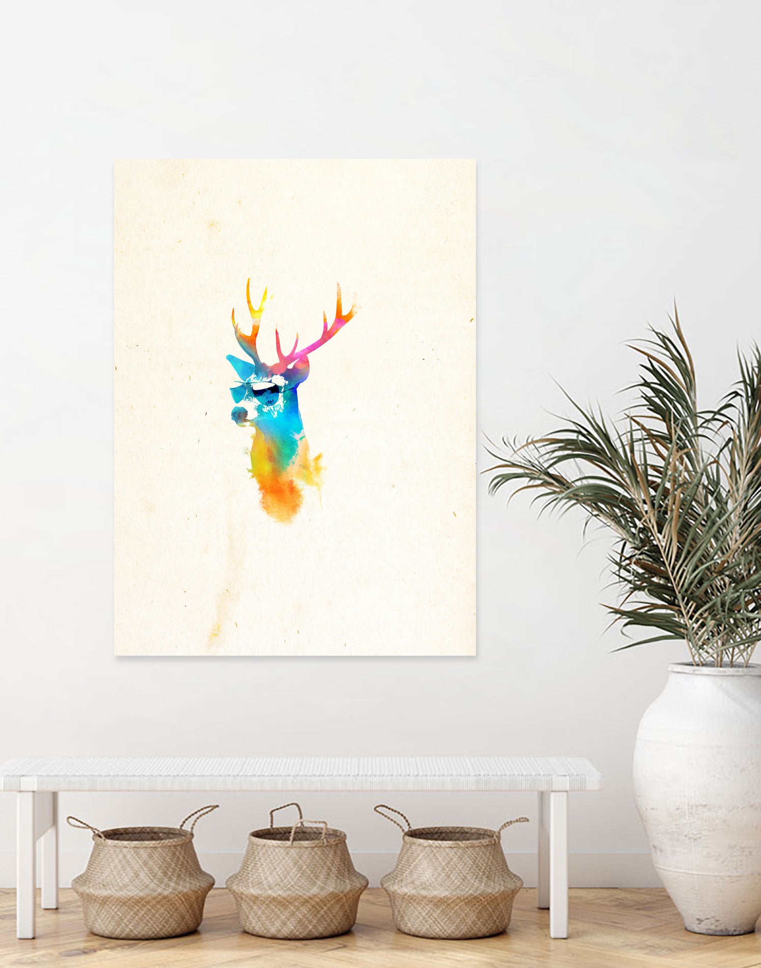 Sunny Stag by Robert Farkas on GIANT ART - orange digital painting