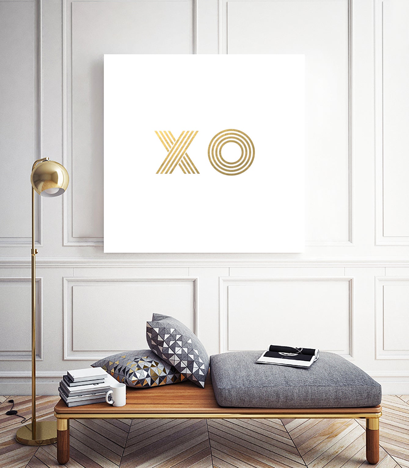 XO gold - minimal by Gale Switzer on GIANT ART - white typography