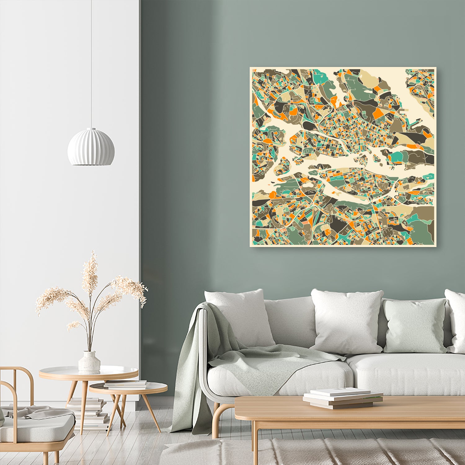 Stockholm Map by Jazzberry Blue on GIANT ART - pink vector illustration