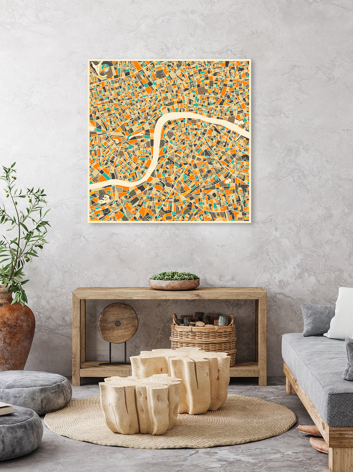 London by Jazzberry Blue on GIANT ART - orange vector illustration