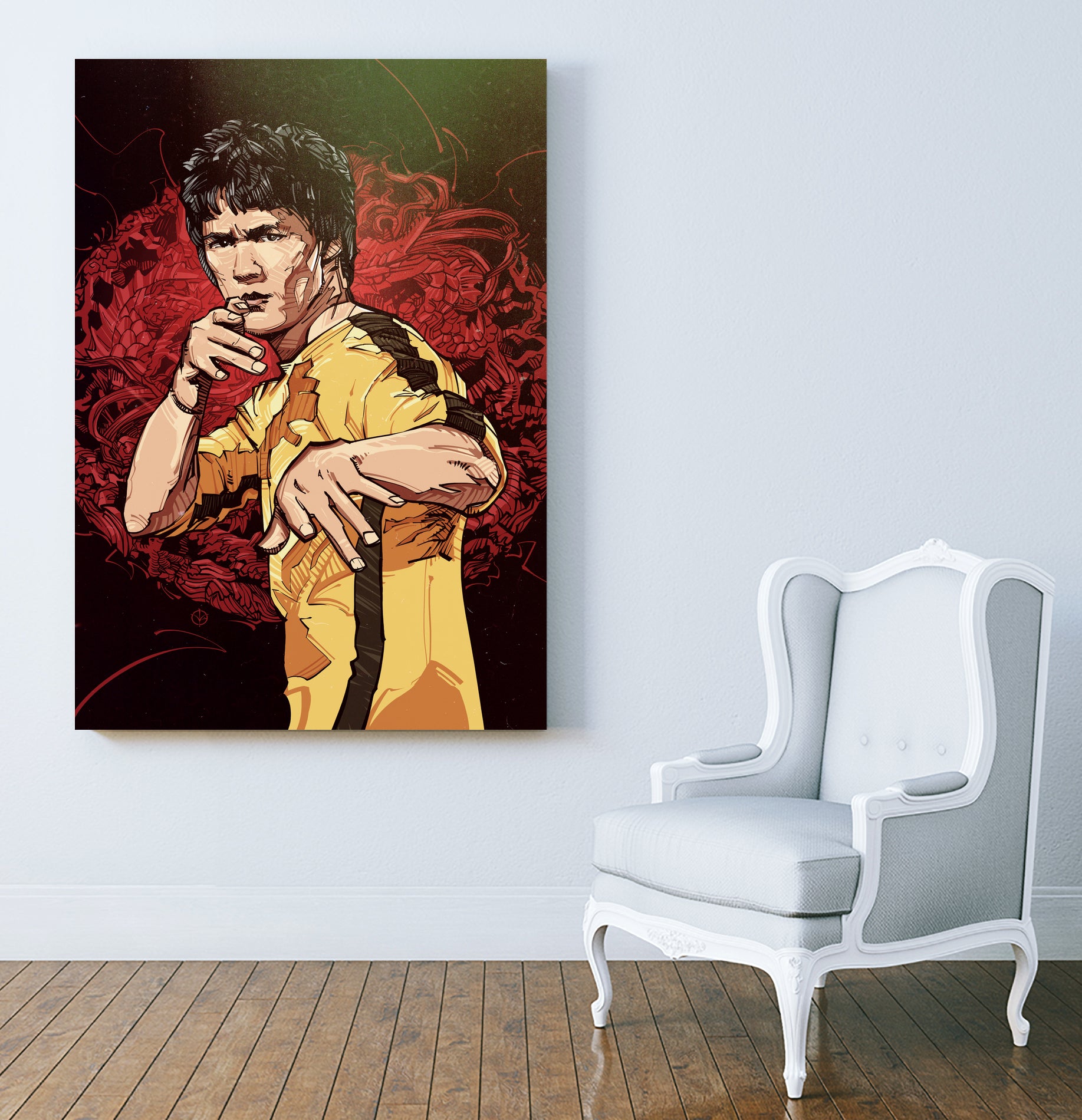 Bruce Lee by Nikita Abakumov on GIANT ART - red digital painting