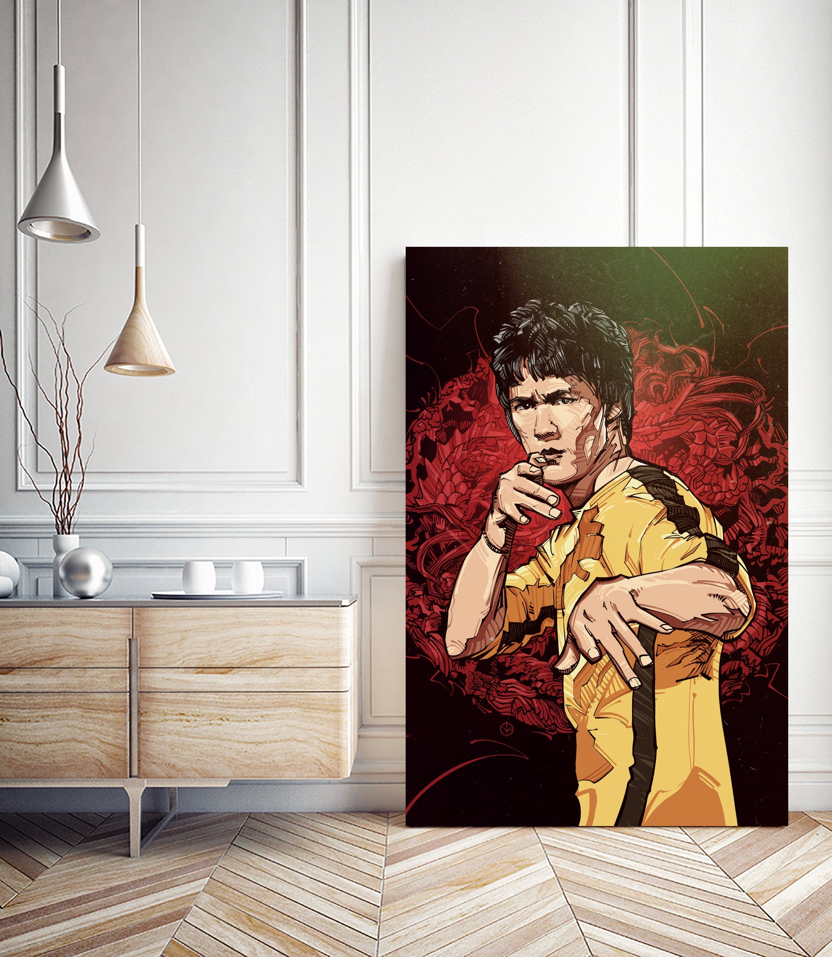 Bruce Lee by Nikita Abakumov on GIANT ART - red digital painting