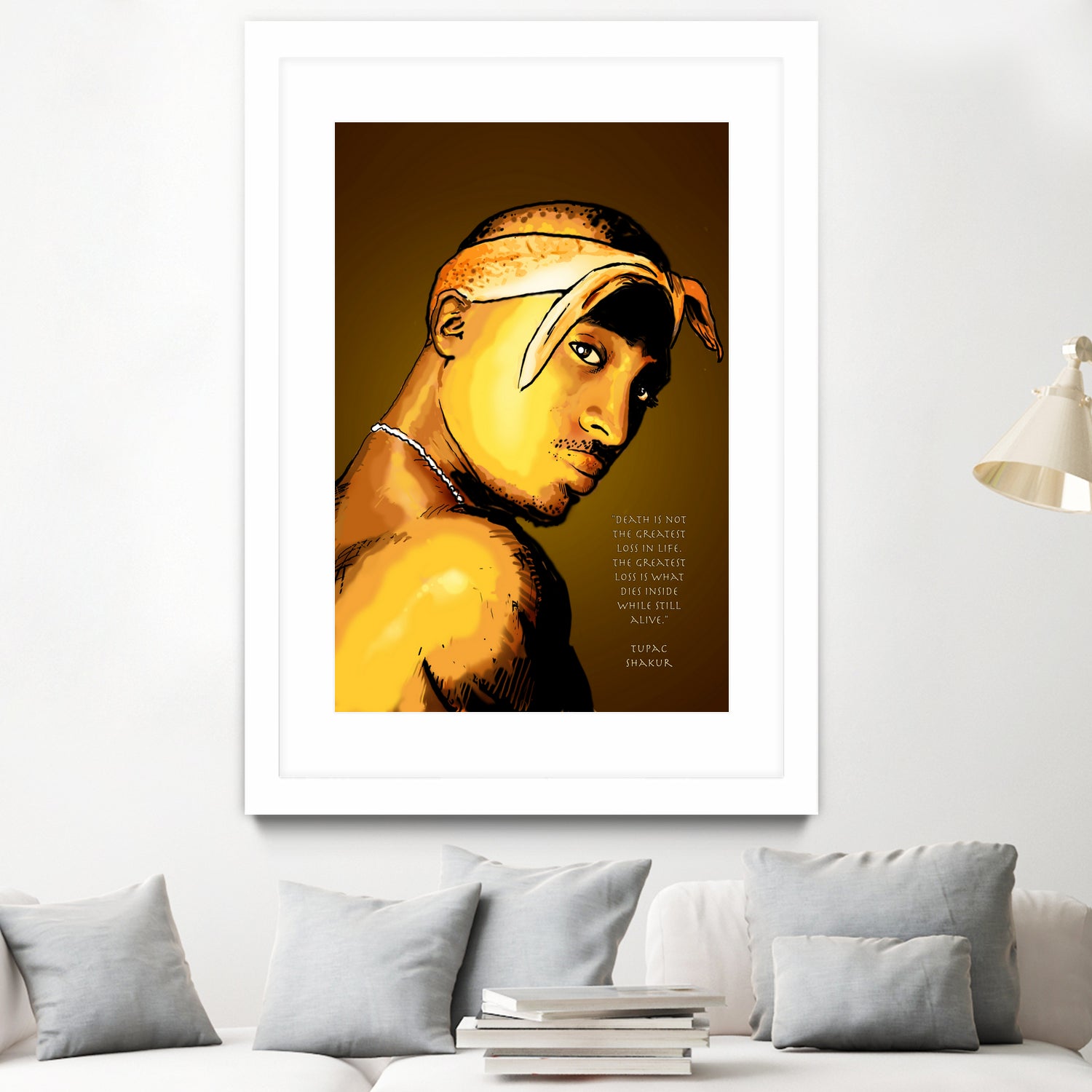 Tupac Shakur by Dan Avenell on GIANT ART - yellow digital painting