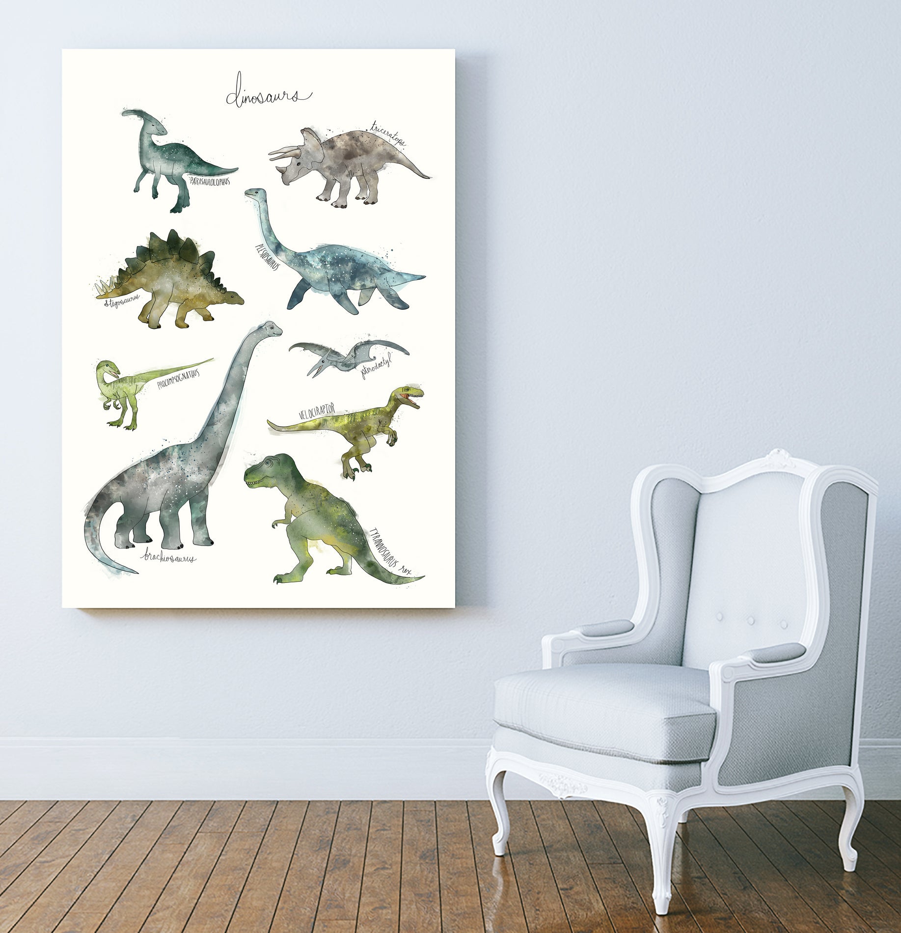 Dinosaurs by Amy Hamilton on GIANT ART - green mixed media