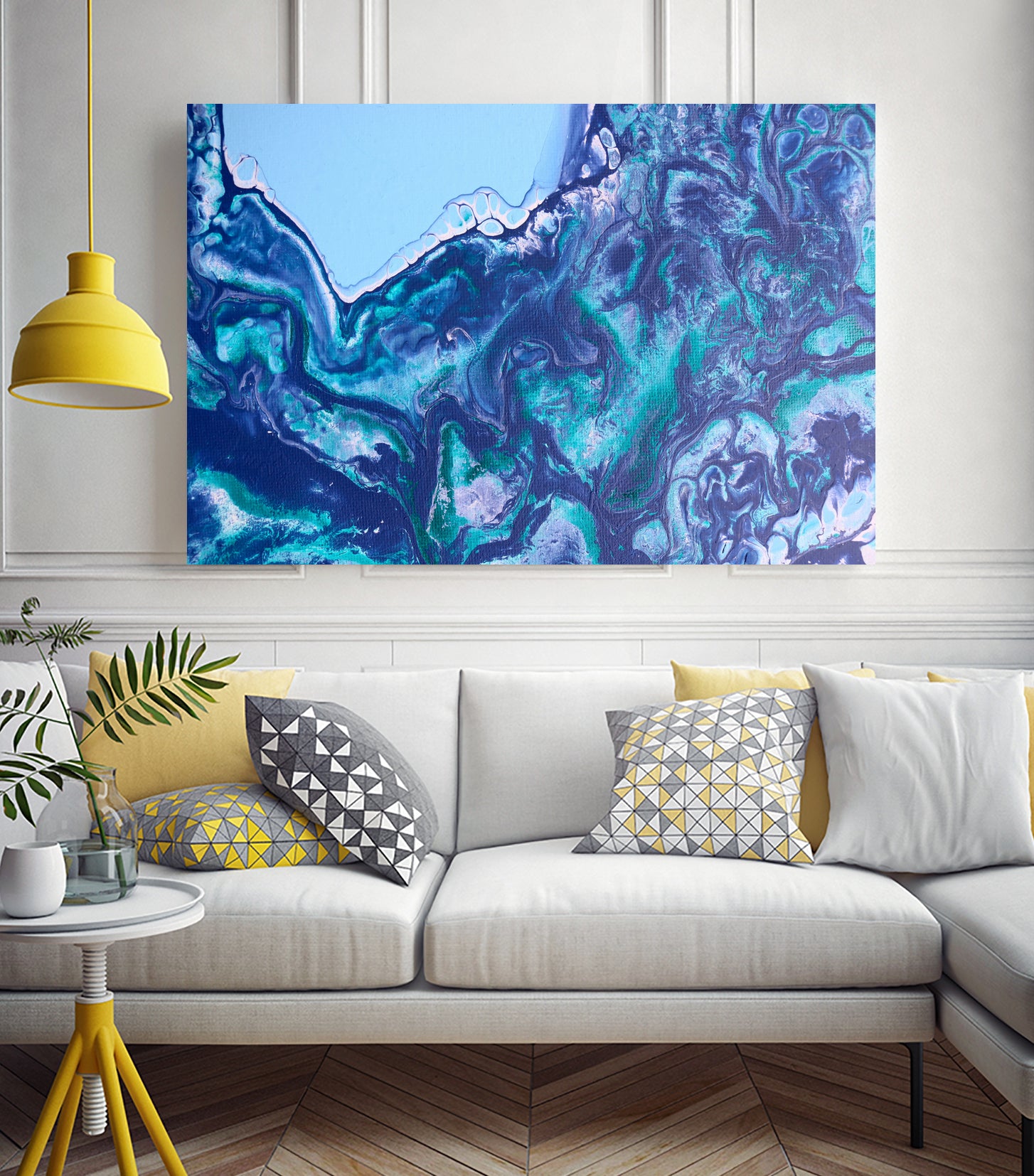 Whisper by L. Renee Jones on GIANT ART - blue mixed media