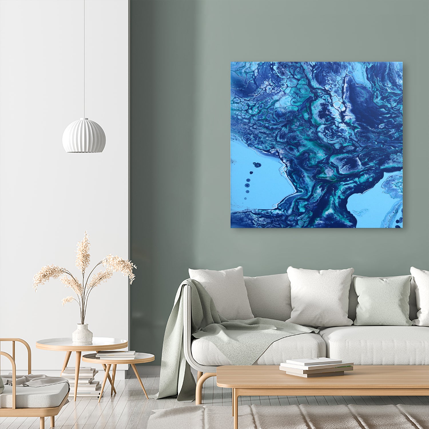 Vesuvius by L. Renee Jones on GIANT ART - blue mixed media