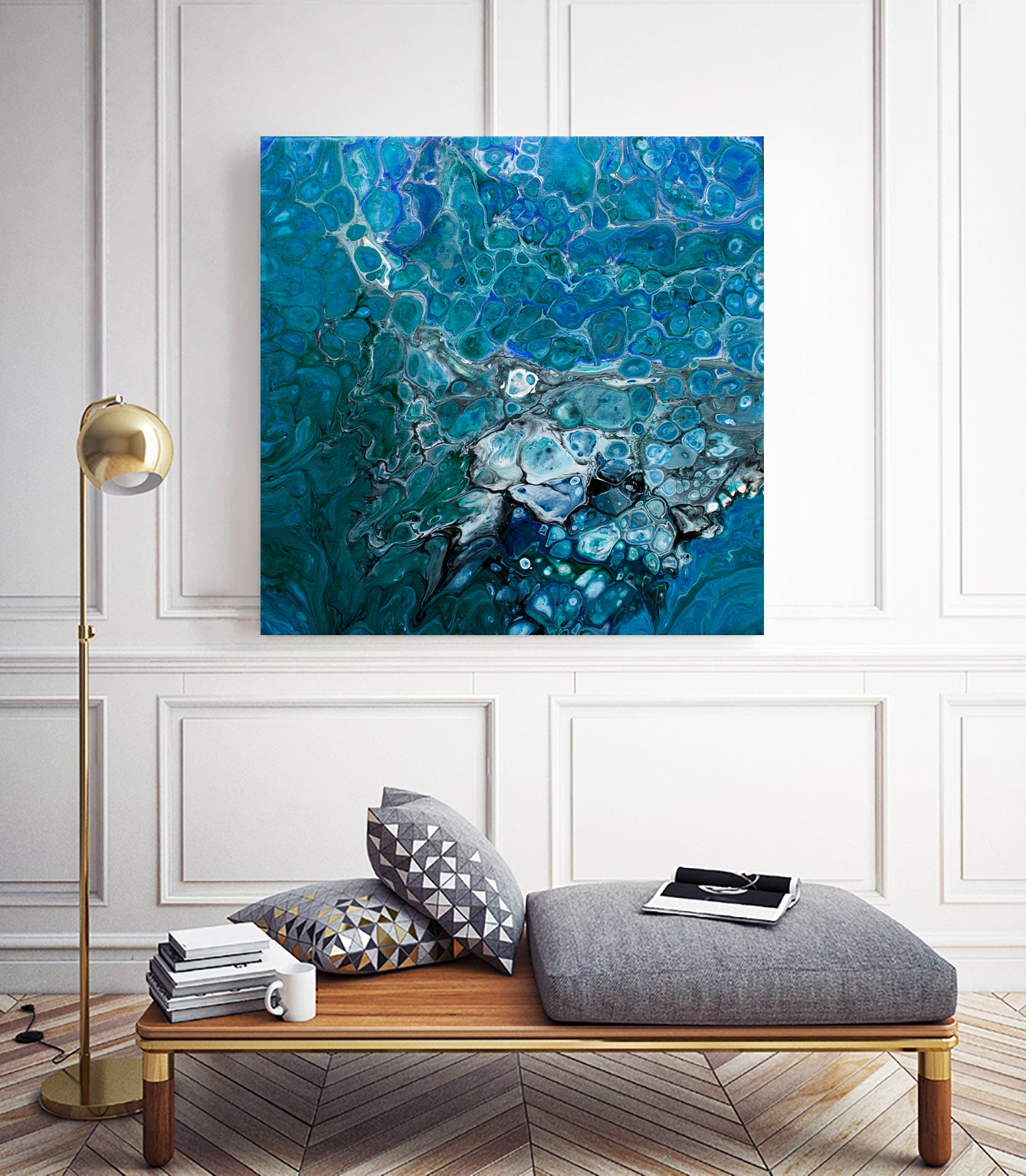 Ocean's Flow by L. Renee Jones on GIANT ART - blue mixed media