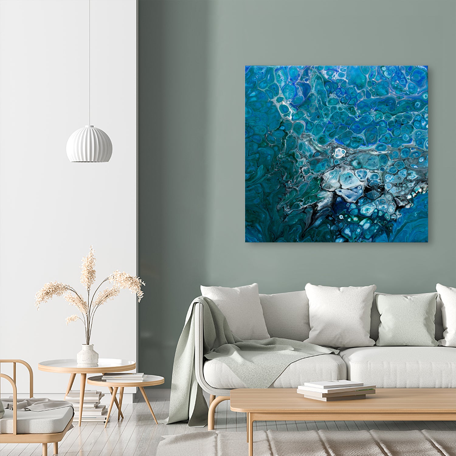 Ocean's Flow by L. Renee Jones on GIANT ART - blue mixed media