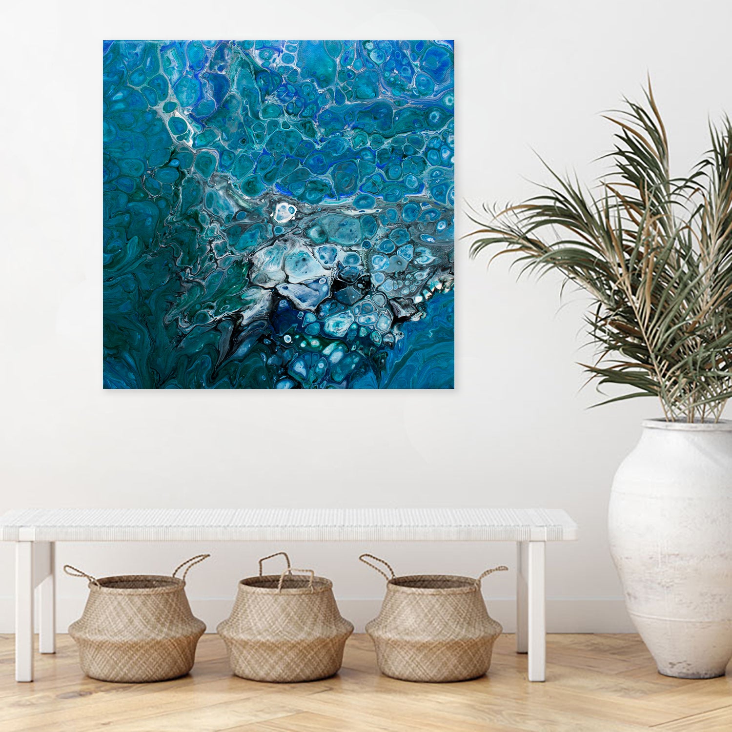Ocean's Flow by L. Renee Jones on GIANT ART - blue mixed media