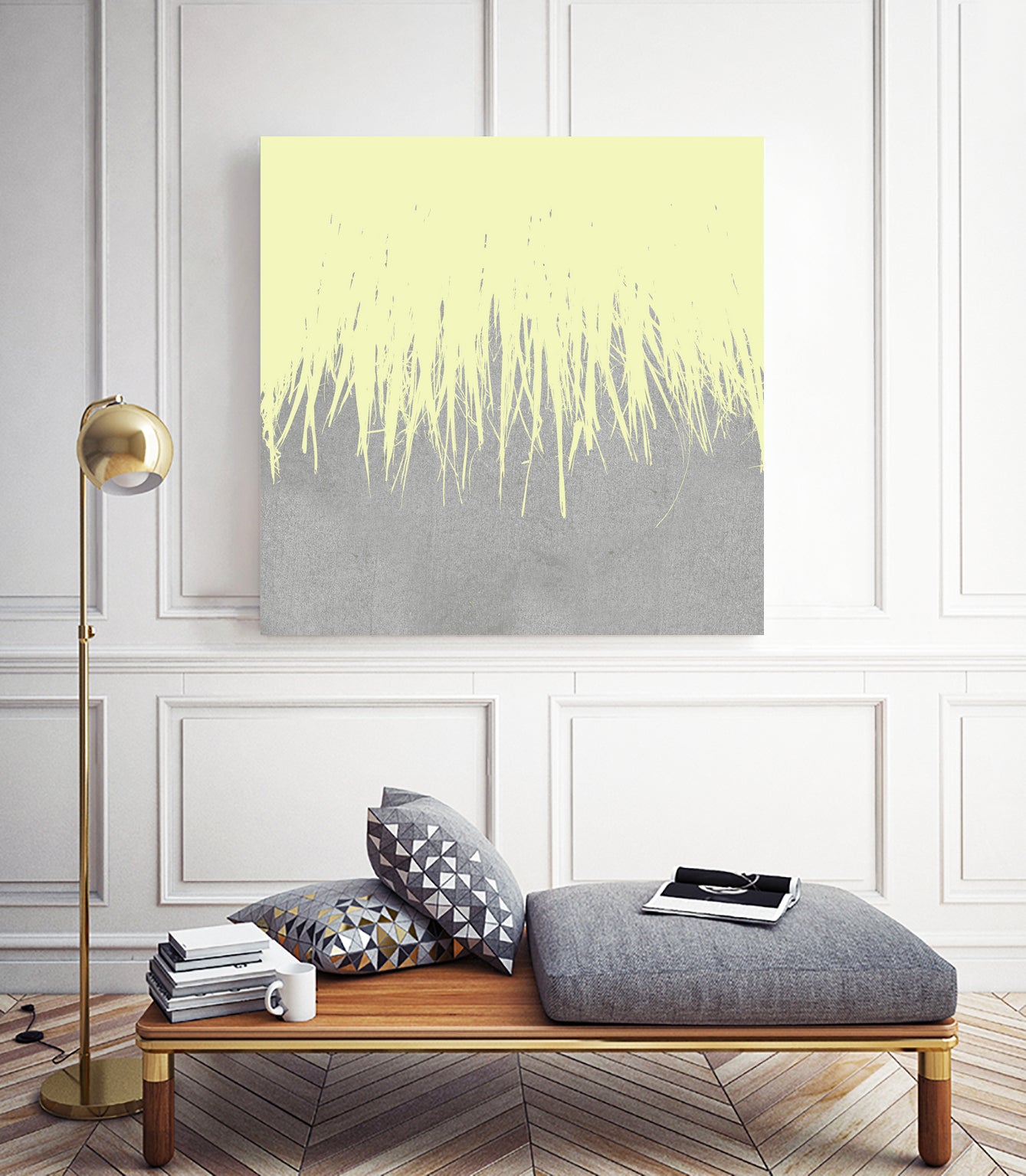 Concrete Fringe Yellow by Emeline Tate-Robertson on GIANT ART - yellow digital painting