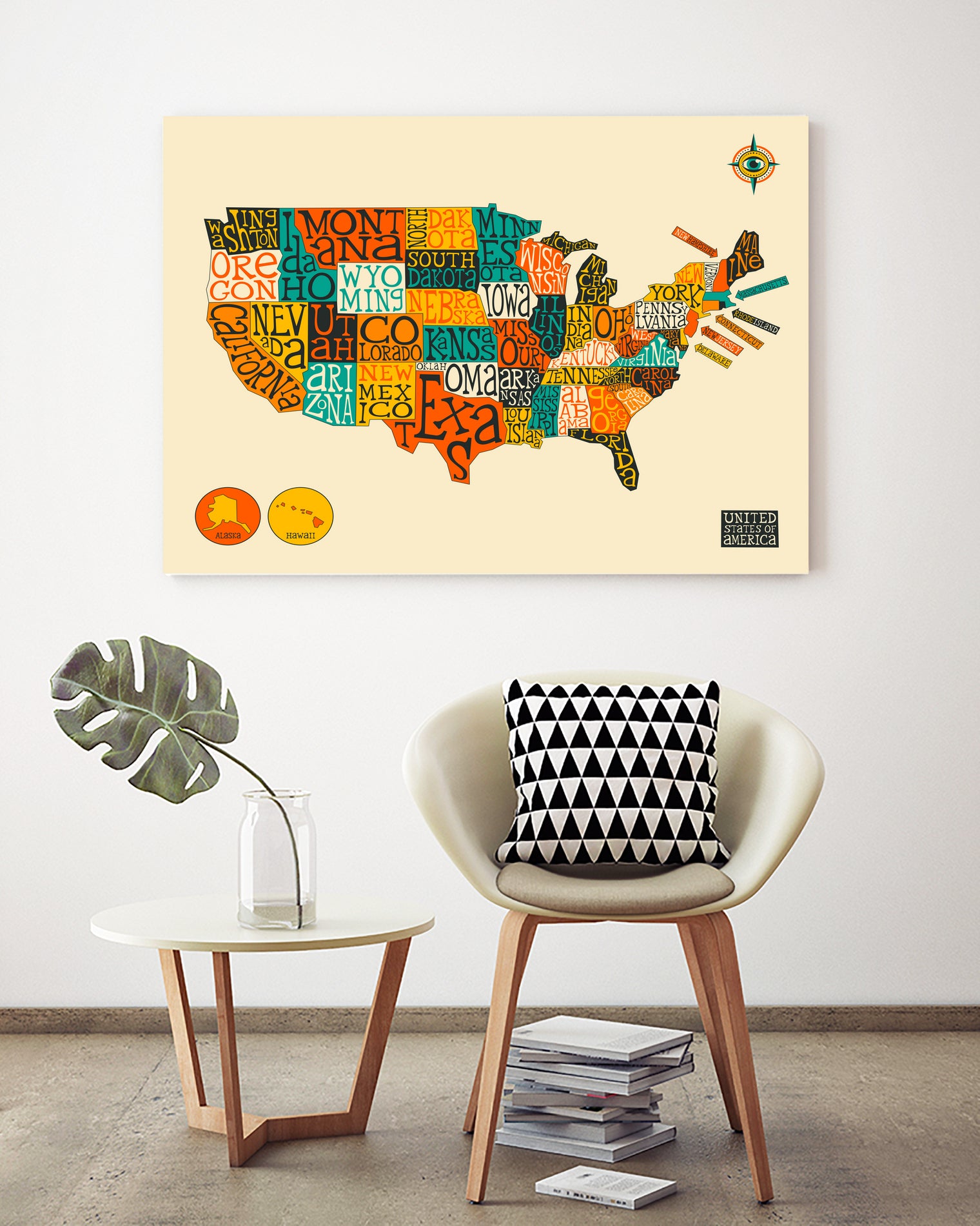 United States Map by Jazzberry Blue on GIANT ART - white vector illustration