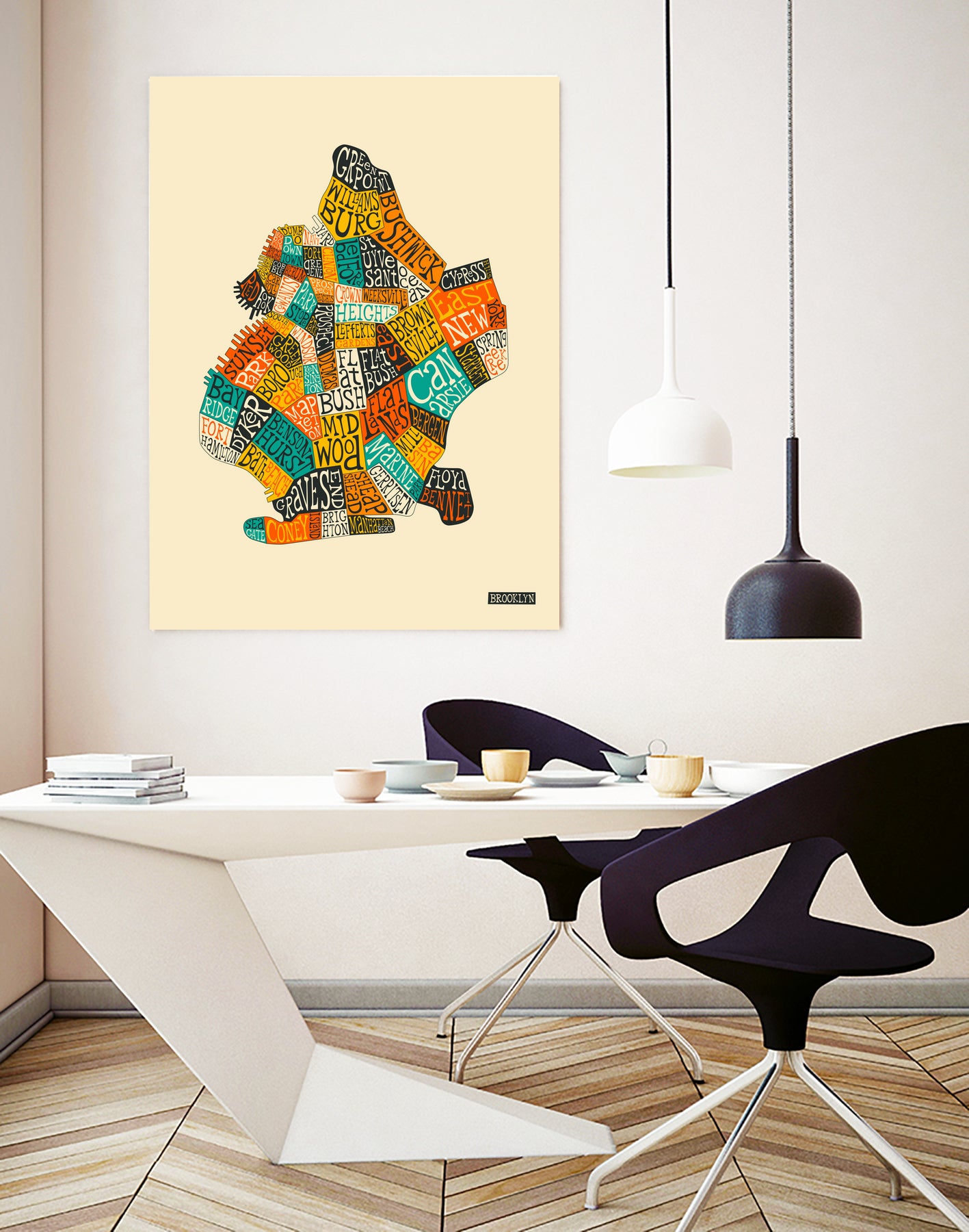 Brooklyn Neighborhoods by Jazzberry Blue on GIANT ART - white vector illustration