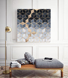 Soft Blue Gradient Cubes by Elisabeth Fredriksson on GIANT ART - blue digital painting